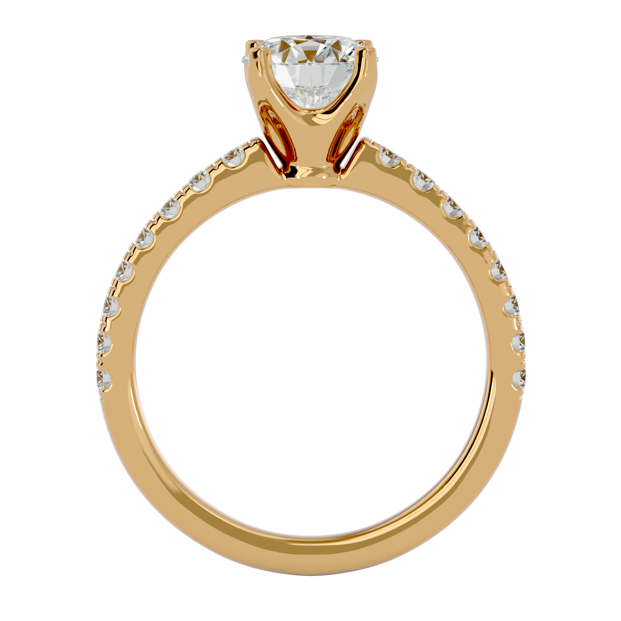 1 1/2 ctw Round Lab Grown Diamond Side Stone Engagement Ring
