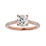 1 3/4 ctw Round Lab Grown Diamond Side Stone Engagement Ring