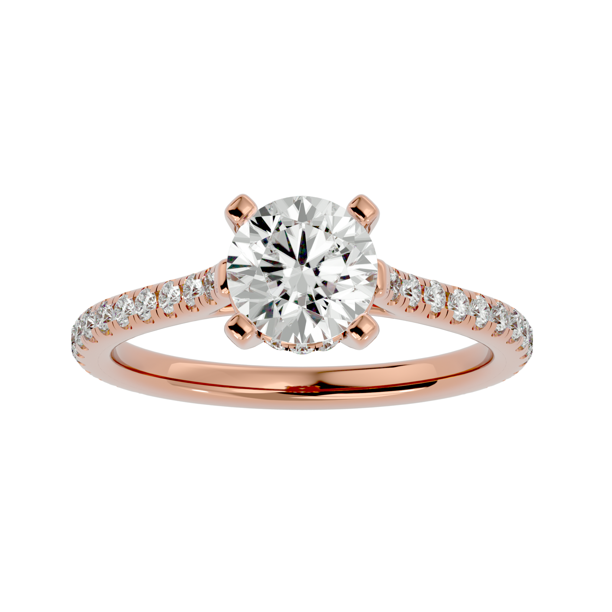 1 3/4 ctw Round Lab Grown Diamond Side Stone Engagement Ring