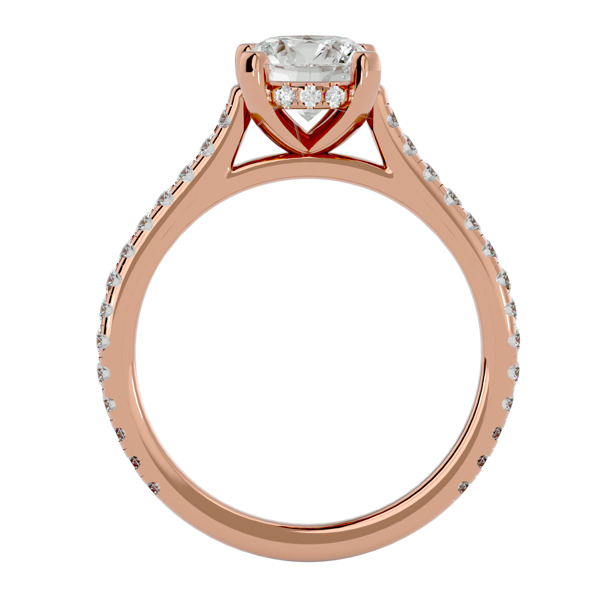 1 3/4 ctw Round Lab Grown Diamond Side Stone Engagement Ring