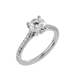 1 3/4 ctw Round Lab Grown Diamond Side Stone Engagement Ring