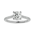 1 3/4 ctw Round Lab Grown Diamond Side Stone Engagement Ring
