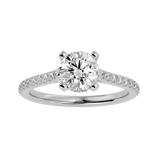 1 3/4 ctw Round Lab Grown Diamond Side Stone Engagement Ring