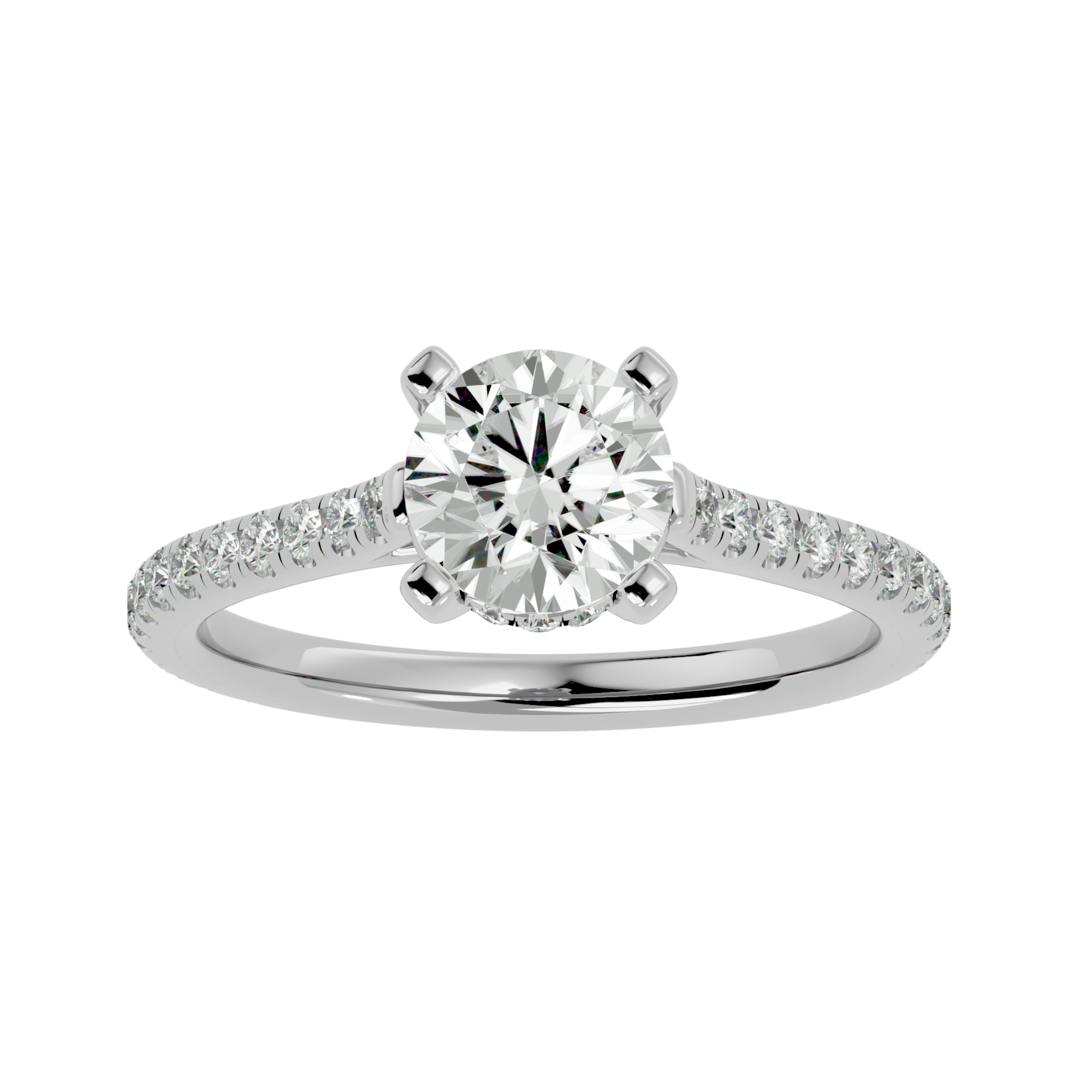 1 3/4 ctw Round Lab Grown Diamond Side Stone Engagement Ring