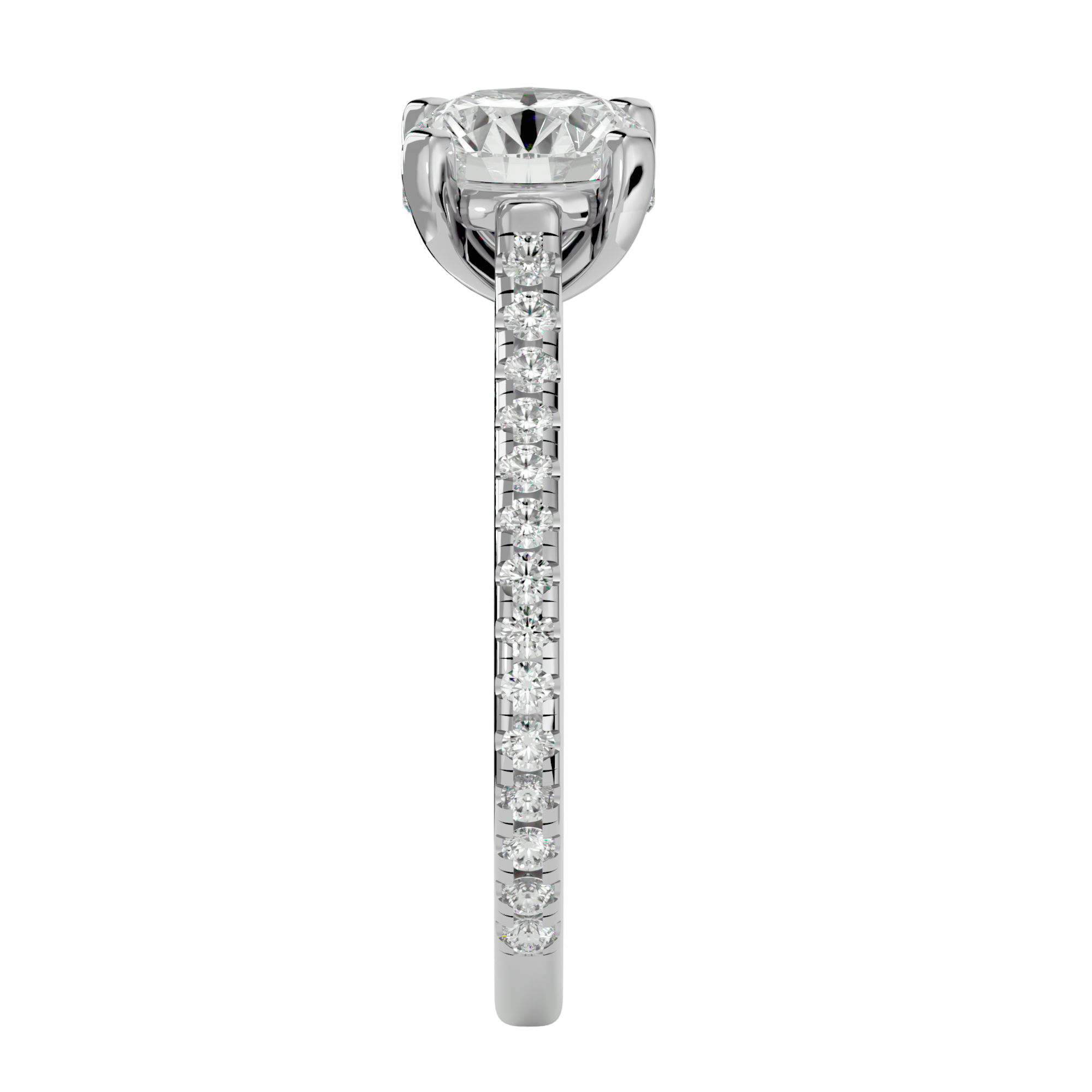 1 3/4 ctw Round Lab Grown Diamond Side Stone Engagement Ring