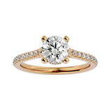 1 3/4 ctw Round Lab Grown Diamond Side Stone Engagement Ring