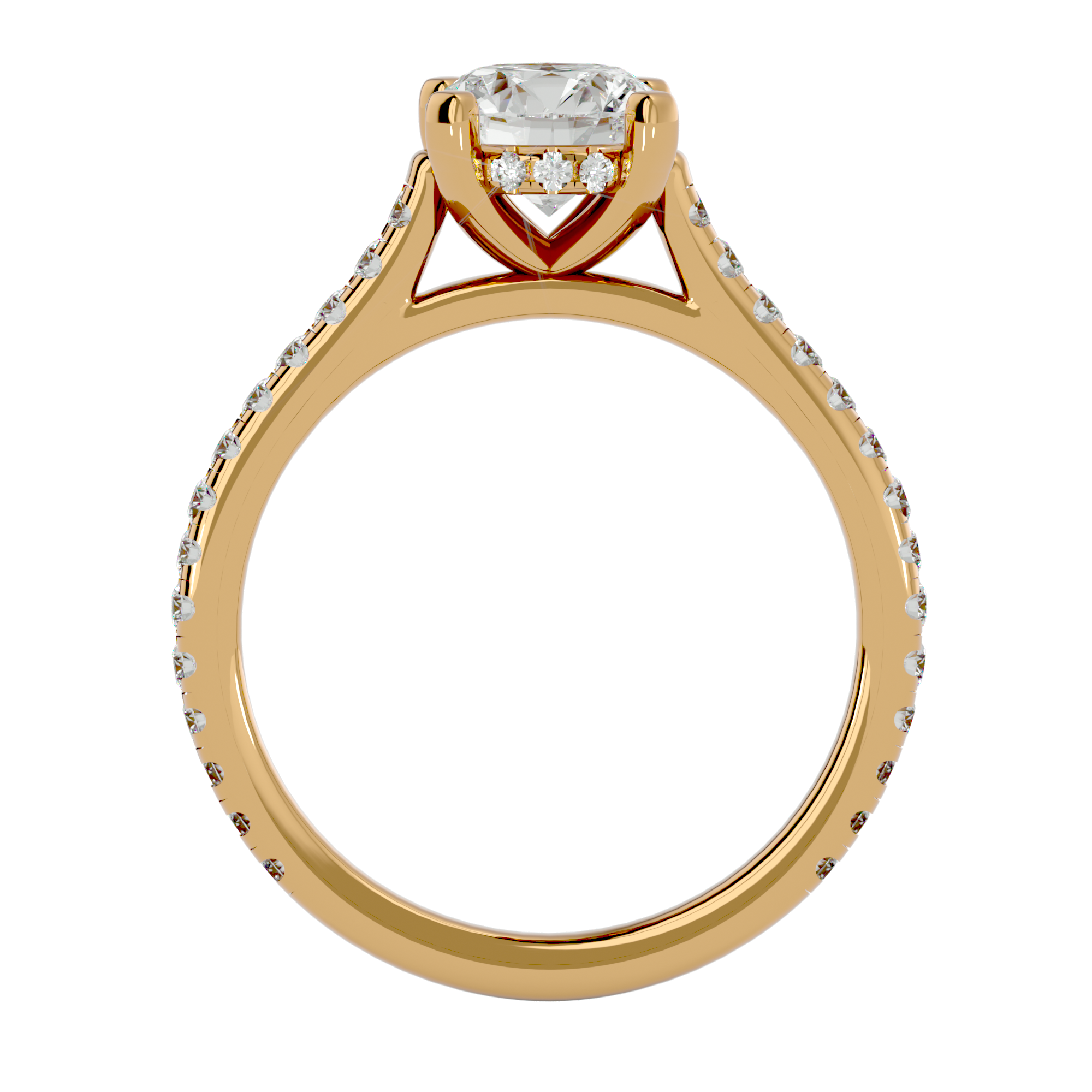 1 3/4 ctw Round Lab Grown Diamond Side Stone Engagement Ring