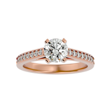 1 5/8 ctw Round Lab Grown Diamond Side Stone Engagement Ring
