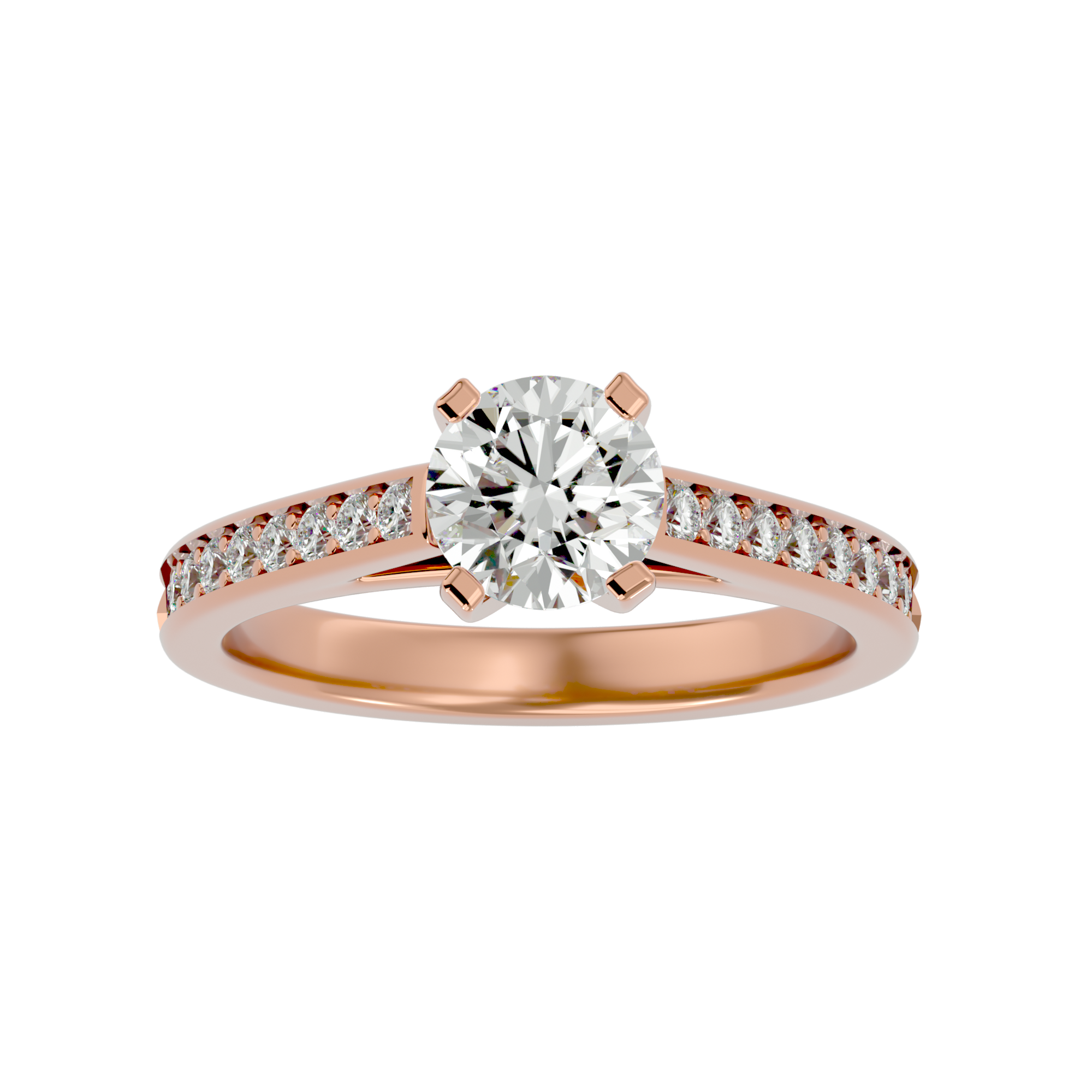 1 5/8 ctw Round Lab Grown Diamond Side Stone Engagement Ring