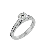 1 5/8 ctw Round Lab Grown Diamond Side Stone Engagement Ring