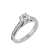 1 5/8 ctw Round Lab Grown Diamond Side Stone Engagement Ring