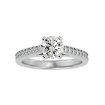 1 5/8 ctw Round Lab Grown Diamond Side Stone Engagement Ring