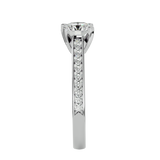 1 5/8 ctw Round Lab Grown Diamond Side Stone Engagement Ring