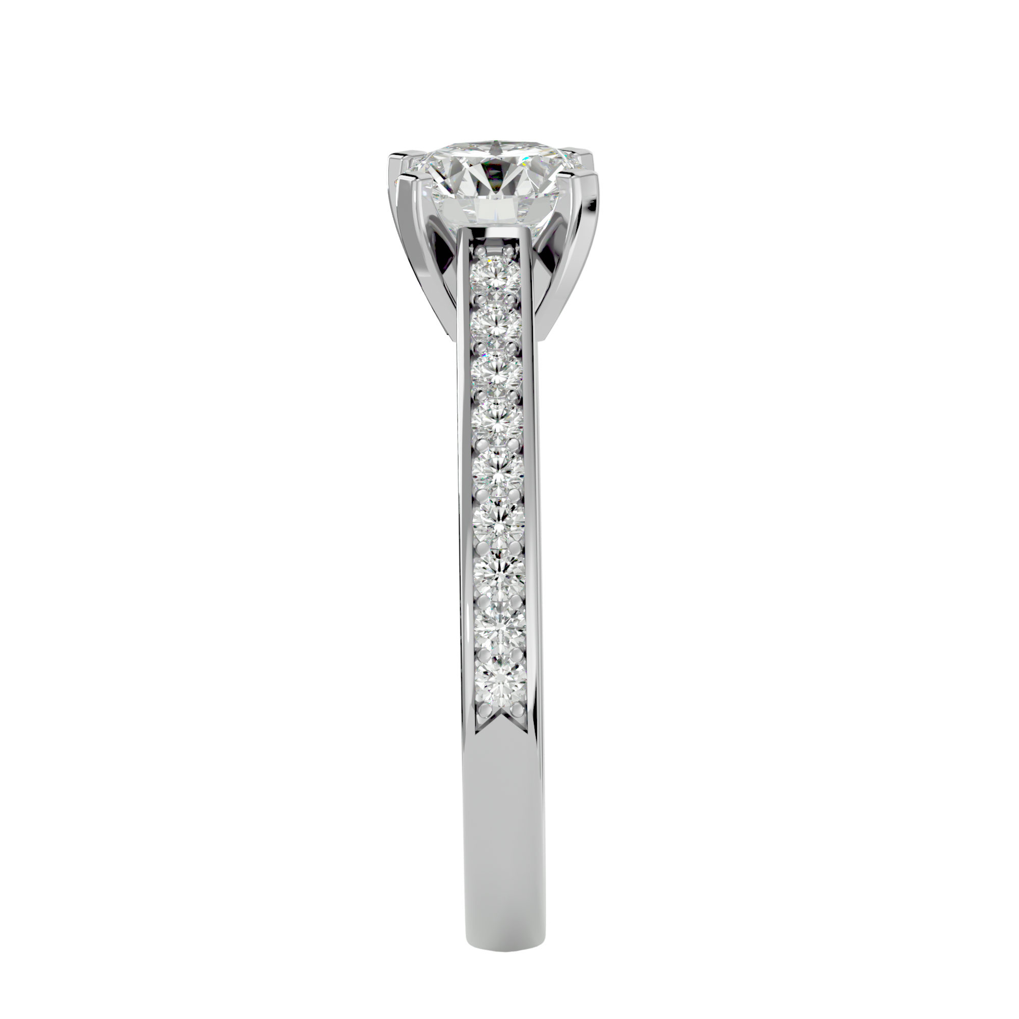 1 5/8 ctw Round Lab Grown Diamond Side Stone Engagement Ring