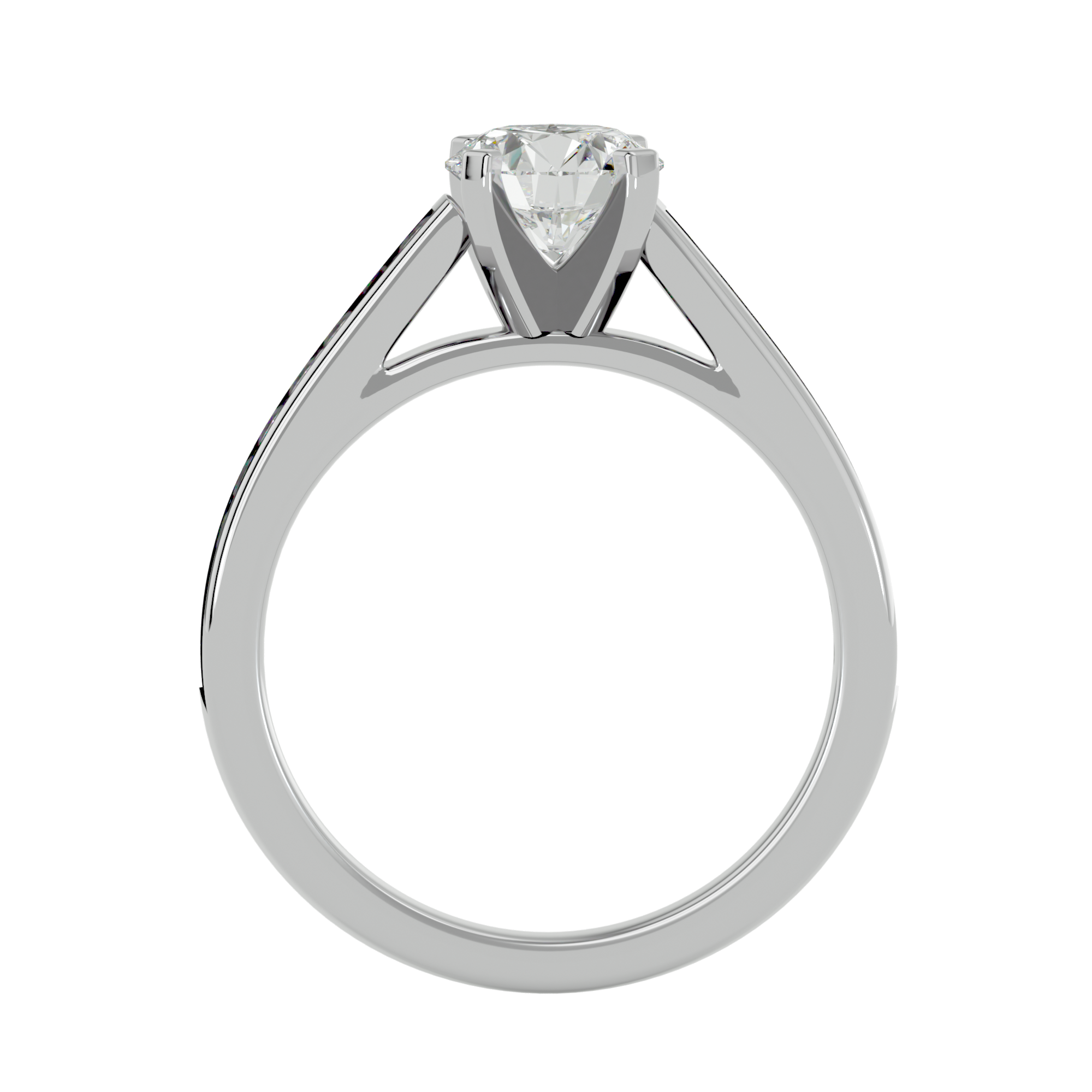 1 5/8 ctw Round Lab Grown Diamond Side Stone Engagement Ring