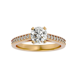 1 5/8 ctw Round Lab Grown Diamond Side Stone Engagement Ring