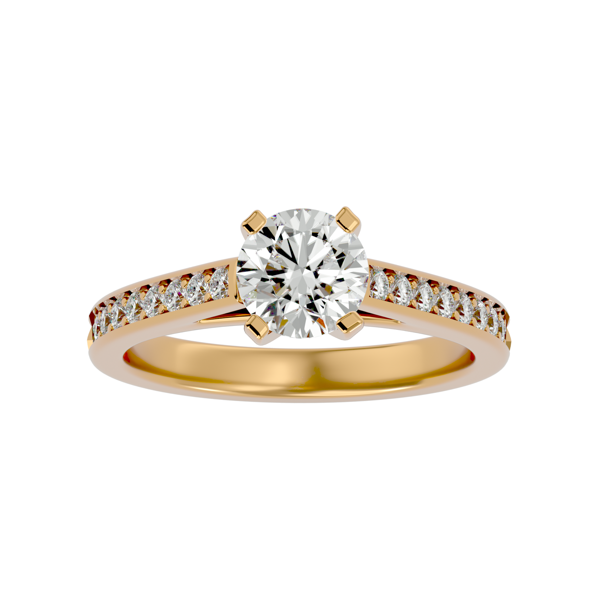 1 5/8 ctw Round Lab Grown Diamond Side Stone Engagement Ring