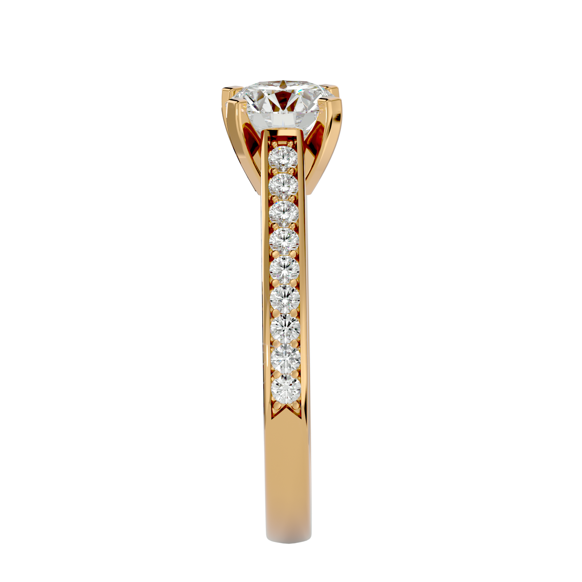 1 5/8 ctw Round Lab Grown Diamond Side Stone Engagement Ring