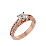 1/2 ctw Round Lab Grown Diamond Side Stone Engagement Ring