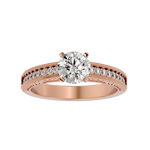 1/2 ctw Round Lab Grown Diamond Side Stone Engagement Ring
