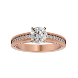1/2 ctw Round Lab Grown Diamond Side Stone Engagement Ring