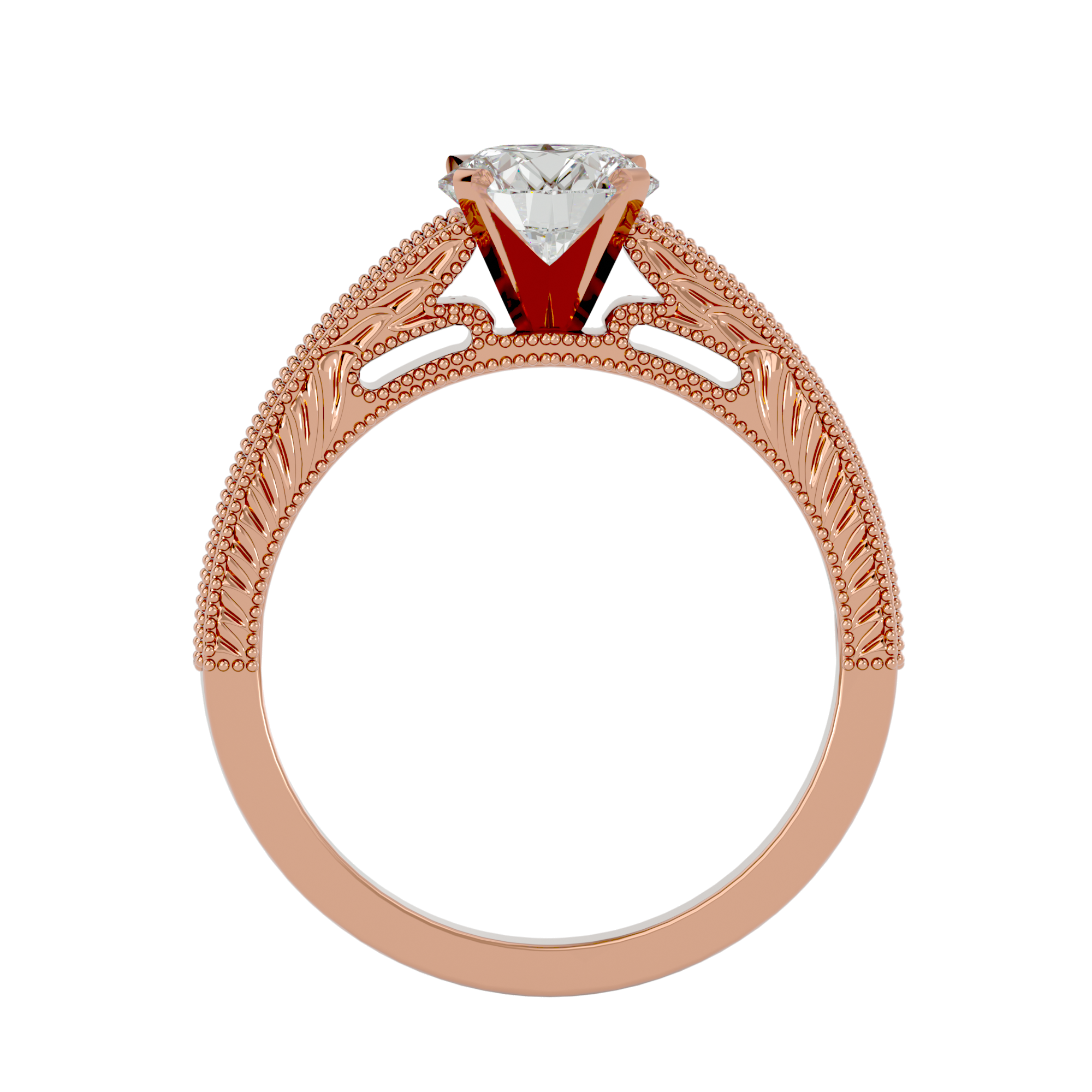 1/2 ctw Round Lab Grown Diamond Side Stone Engagement Ring