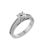1/2 ctw Round Lab Grown Diamond Side Stone Engagement Ring
