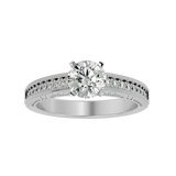 1/2 ctw Round Lab Grown Diamond Side Stone Engagement Ring