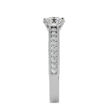 1/2 ctw Round Lab Grown Diamond Side Stone Engagement Ring