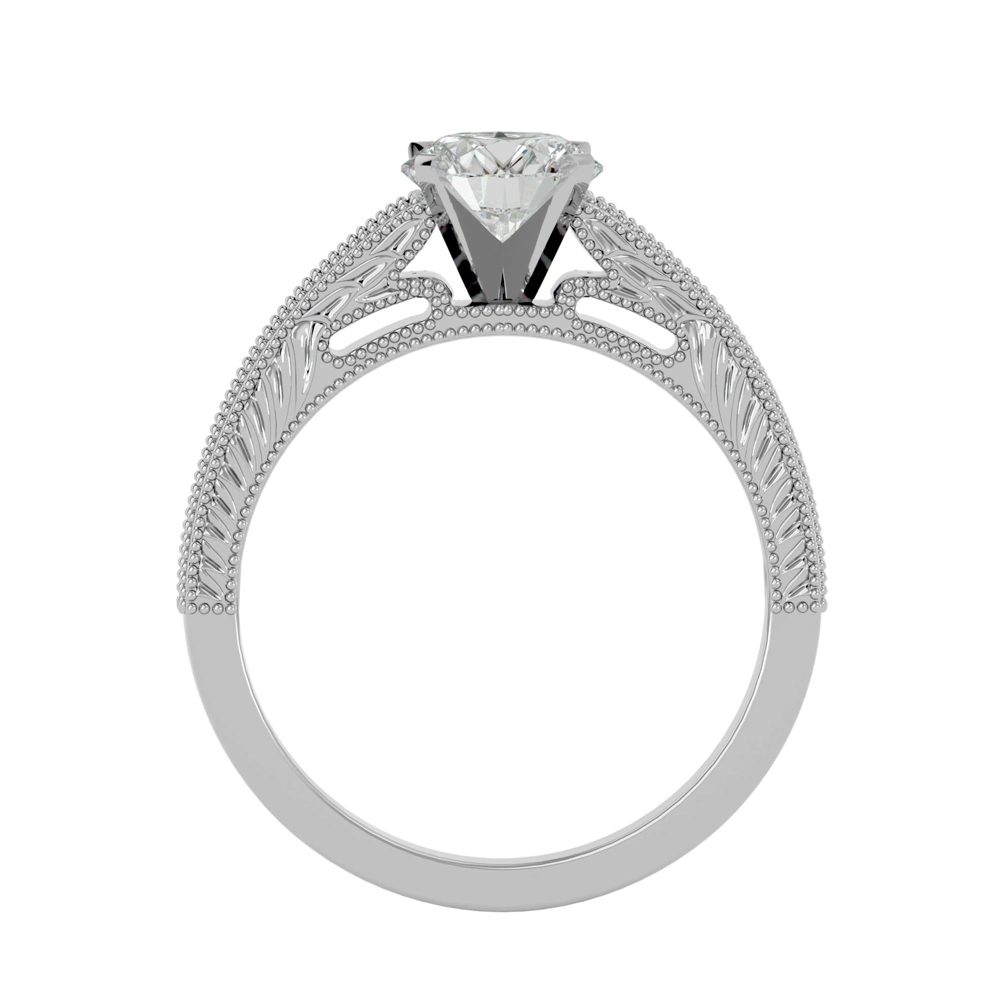 1/2 ctw Round Lab Grown Diamond Side Stone Engagement Ring