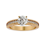 1/2 ctw Round Lab Grown Diamond Side Stone Engagement Ring
