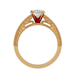 1/2 ctw Round Lab Grown Diamond Side Stone Engagement Ring
