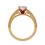 1/2 ctw Round Lab Grown Diamond Side Stone Engagement Ring