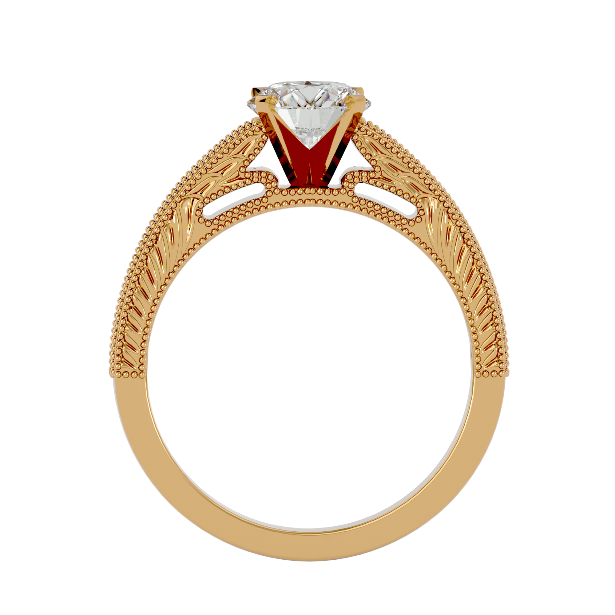 1/2 ctw Round Lab Grown Diamond Side Stone Engagement Ring