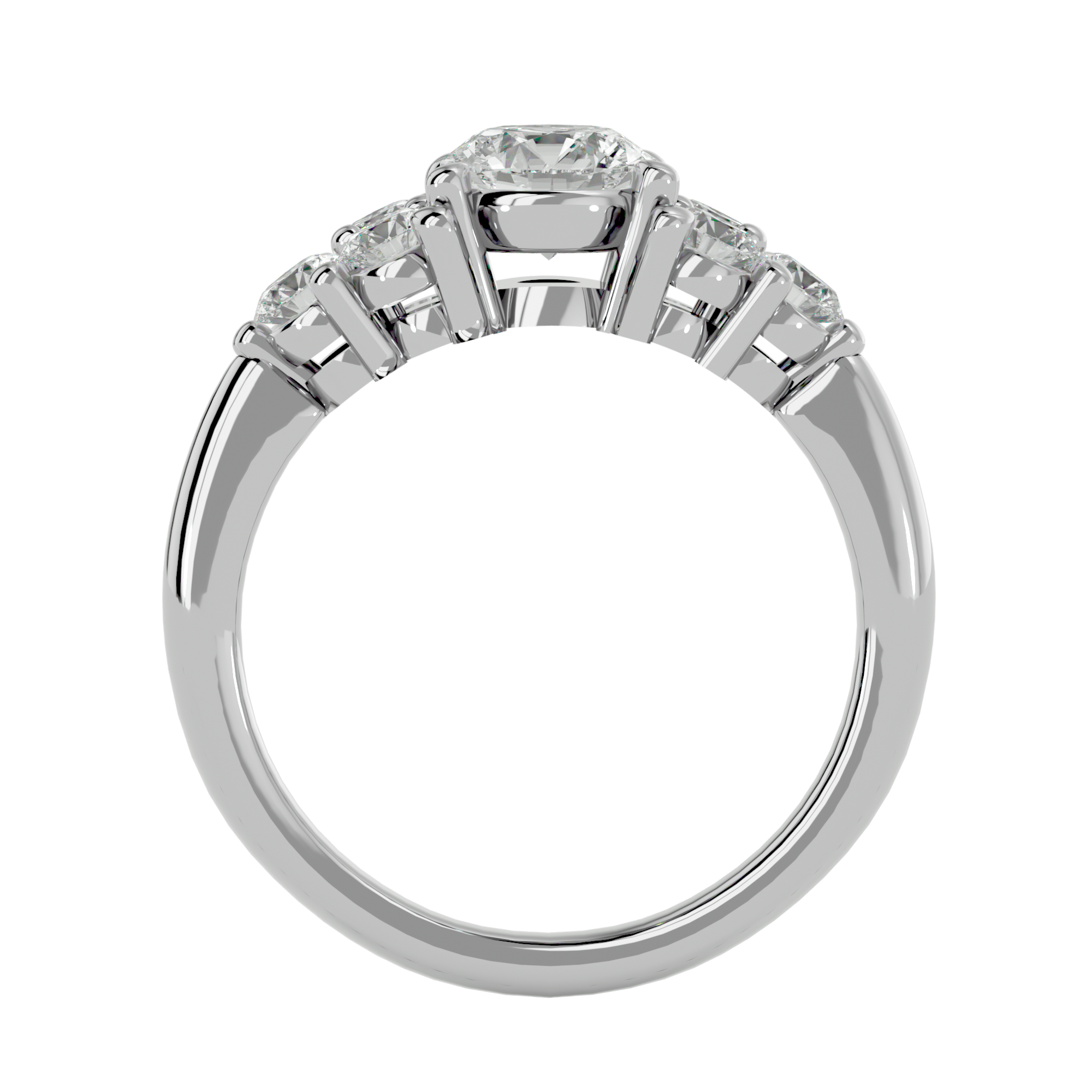 1 3/4 ctw Round Lab Grown Diamond Side Stone Engagement Ring
