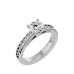 1 ctw Round Lab Grown Diamond Side Stone Engagement Ring
