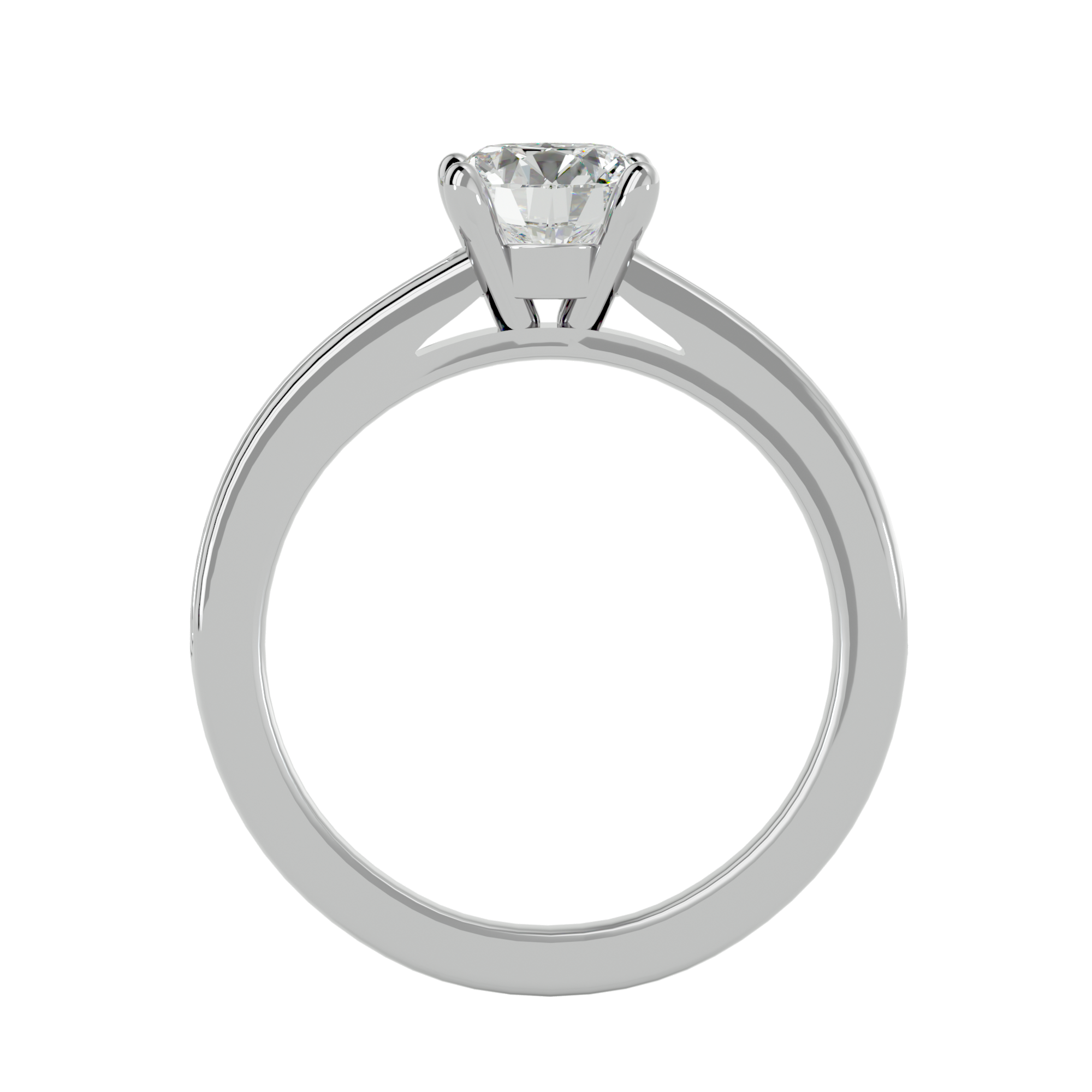 1 ctw Round Lab Grown Diamond Side Stone Engagement Ring