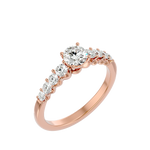 1 ctw Round Lab Grown Diamond Side Stone Engagement Ring