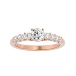 1 ctw Round Lab Grown Diamond Side Stone Engagement Ring