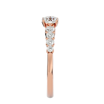 1 ctw Round Lab Grown Diamond Side Stone Engagement Ring