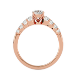 1 ctw Round Lab Grown Diamond Side Stone Engagement Ring