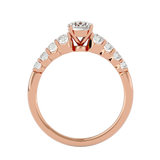 1 ctw Round Lab Grown Diamond Side Stone Engagement Ring