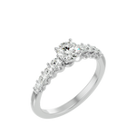 1 ctw Round Lab Grown Diamond Side Stone Engagement Ring