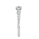 1 ctw Round Lab Grown Diamond Side Stone Engagement Ring