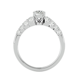 1 ctw Round Lab Grown Diamond Side Stone Engagement Ring