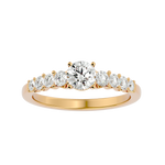 1 ctw Round Lab Grown Diamond Side Stone Engagement Ring