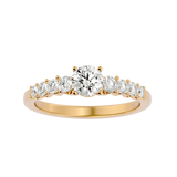 1 ctw Round Lab Grown Diamond Side Stone Engagement Ring