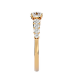 1 ctw Round Lab Grown Diamond Side Stone Engagement Ring