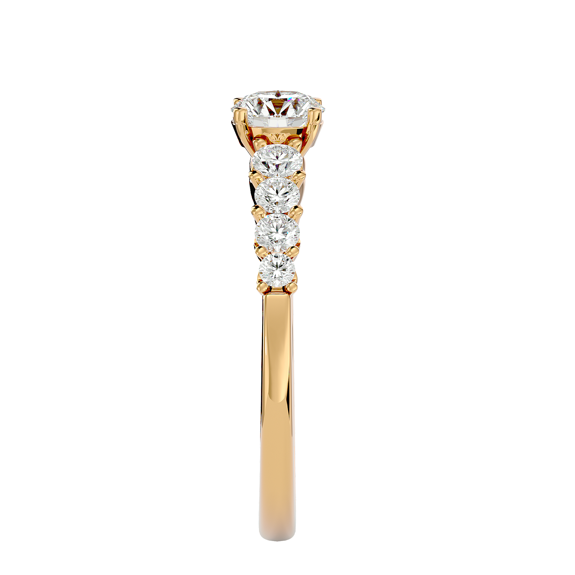 1 ctw Round Lab Grown Diamond Side Stone Engagement Ring