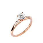 1/2 ctw Round Lab Grown Diamond Side Stone Engagement Ring